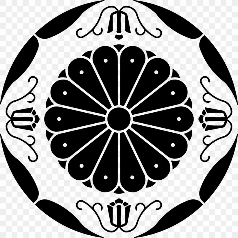 Emperor Of Japan Government Seal Of Japan Lambang Bunga Seruni Mon, PNG, 1200x1200px, Japan, Black, Black And White, Emperor Of Japan, Flora Download Free