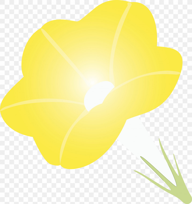 Yellow Petal Heart Plant Flower, PNG, 2830x3000px, Morning Glory Flower, Flower, Heart, Herbaceous Plant, Paint Download Free