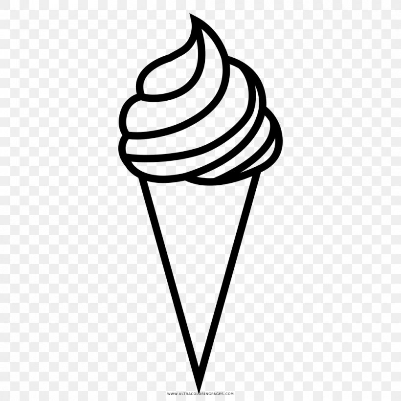 Ice Cream Coloring Book Drawing Clip Art, PNG, 1000x1000px, Ice Cream, Artwork, Black And White, Body Jewelry, Book Download Free