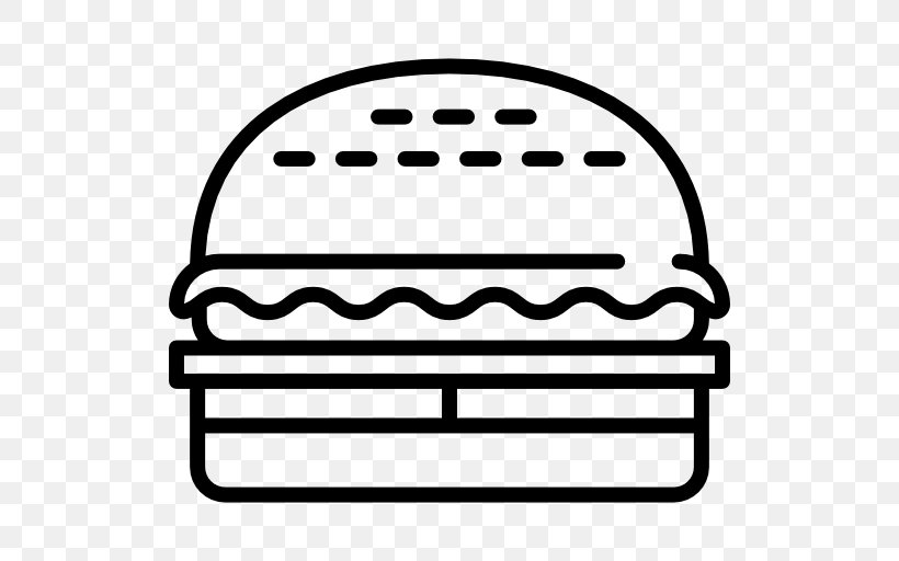 Hamburger Fast Food Junk Food Fizzy Drinks Cheeseburger, PNG, 512x512px, Hamburger, Area, Black And White, Cheeseburger, Fast Food Download Free