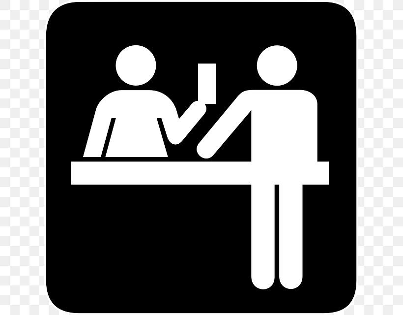 Desk Front Office Receptionist Clip Art, PNG, 639x640px, Desk, Area, Black, Black And White, Brand Download Free