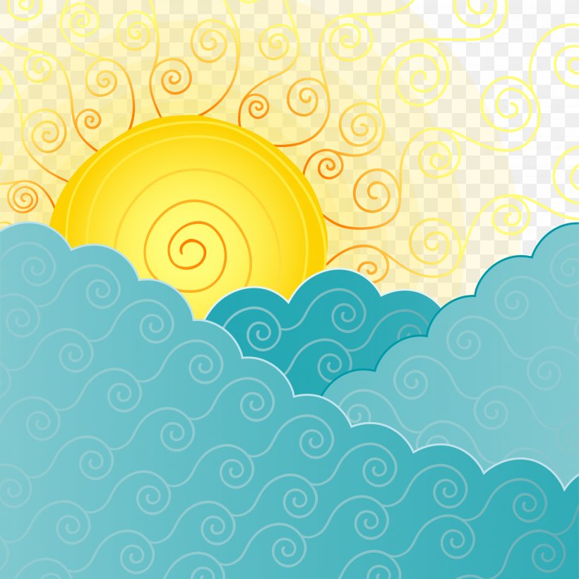 Cloud Sky Sunrise, PNG, 3335x3334px, Cloud, Aqua, Blue, Cartoon, Cloud Iridescence Download Free