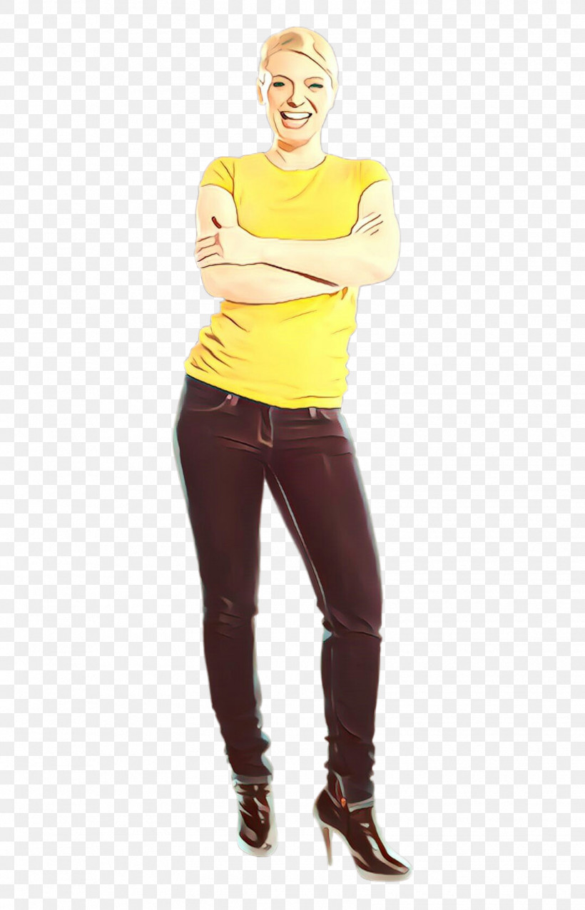 Standing Clothing Yellow Shoulder Leggings, PNG, 1604x2496px, Standing, Arm, Clothing, Jeans, Joint Download Free