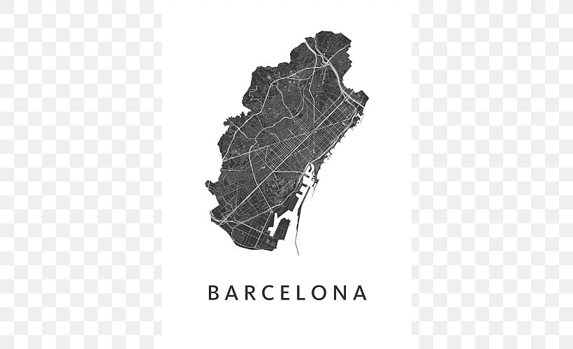 Barcelona Illustration Map Kunst In Kaart Clip Art, PNG, 500x500px, Barcelona, Art, Black And White, Istock, Leaf Download Free