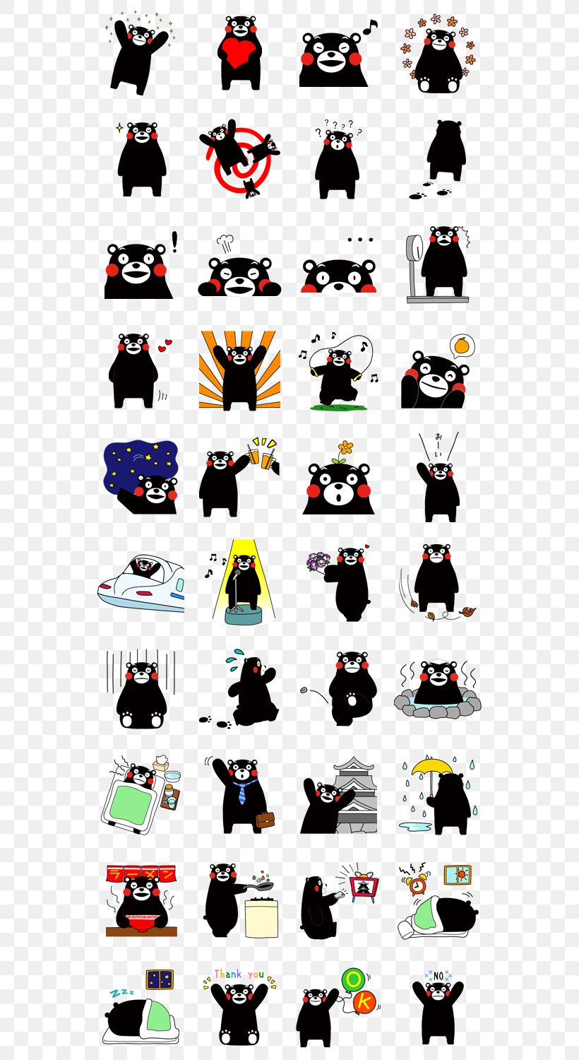 Kumamoto Bear Kumamon Sticker Character, PNG, 562x1500px, Kumamoto, Bear, Cartoon, Character, Drawing Download Free