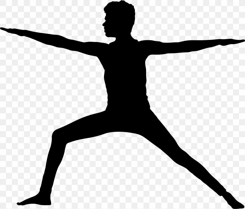 Yoga Silhouette Physical Exercise Clip Art, PNG, 2302x1970px, Yoga, Arm, Balance, Black And White, Drawing Download Free