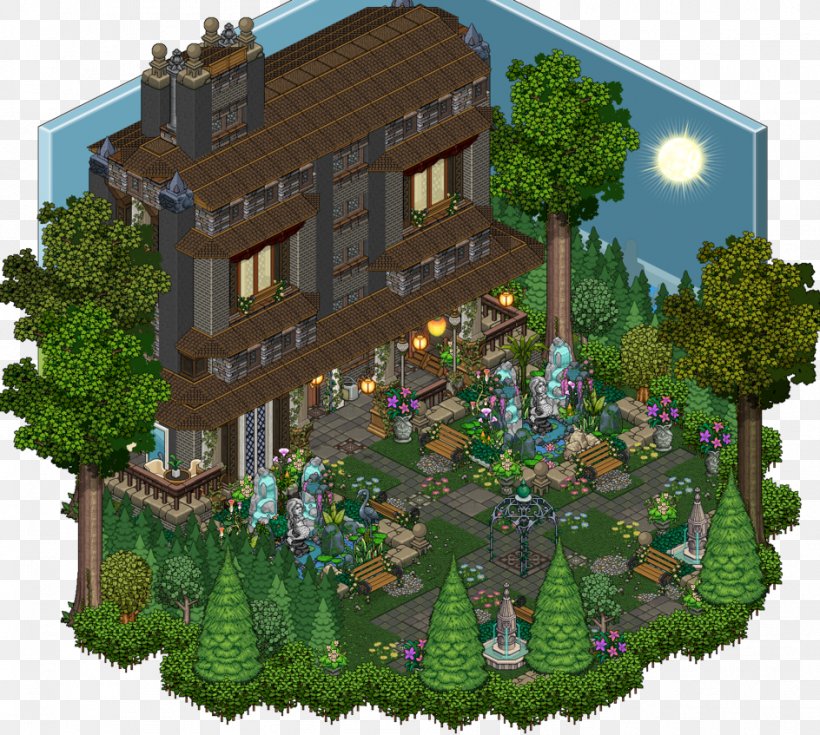 Habbo Tree House Mansion Garden Hotel Sulake, PNG, 944x847px, Habbo, Biome, Building, Elevation, Estate Download Free