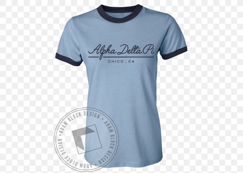 Ringer T-shirt Clothing Alpha Delta Pi, PNG, 464x585px, Tshirt, Active Shirt, Alpha Delta Pi, Blue, Bluza Download Free