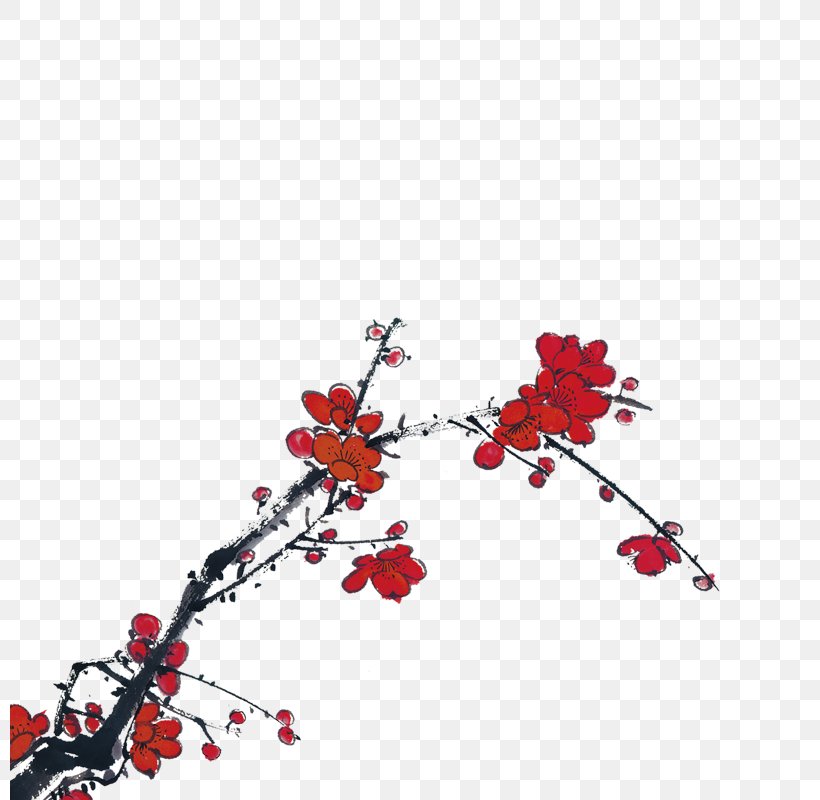 Ink Chinese Painting, PNG, 800x800px, Ink, Blossom, Branch, Cherry Blossom, Chinese Painting Download Free