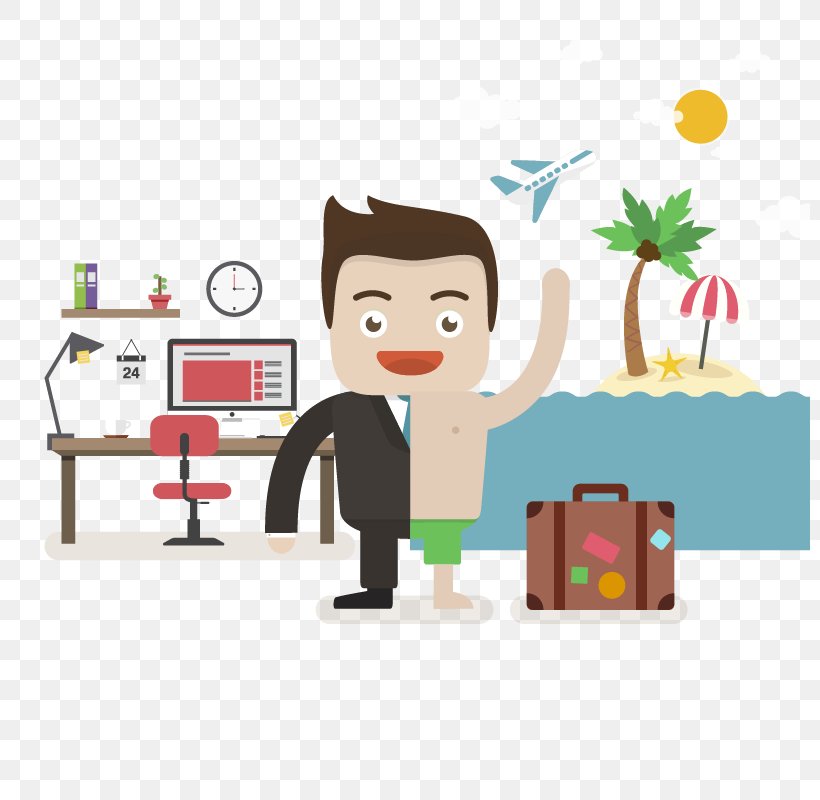 Vacation Illustration, PNG, 800x800px, Vacation, Business, Businessperson, Cartoon, Computer Download Free