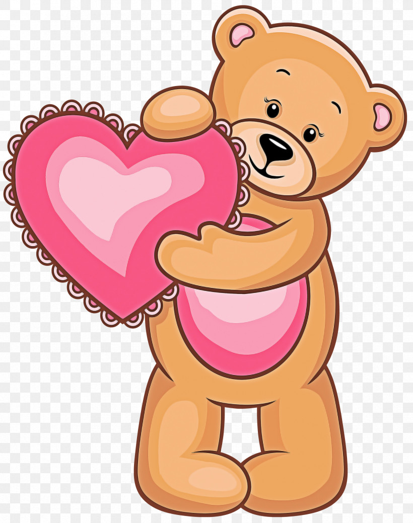 Teddy Bear, PNG, 2367x3000px, Cartoon, Cheek, Heart, Love, Pink Download Free