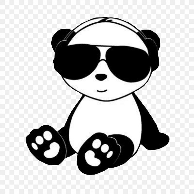 Sunglasses Drawing, PNG, 1024x1024px, Giant Panda, Bear, Black, Black And White, Blackandwhite Download Free