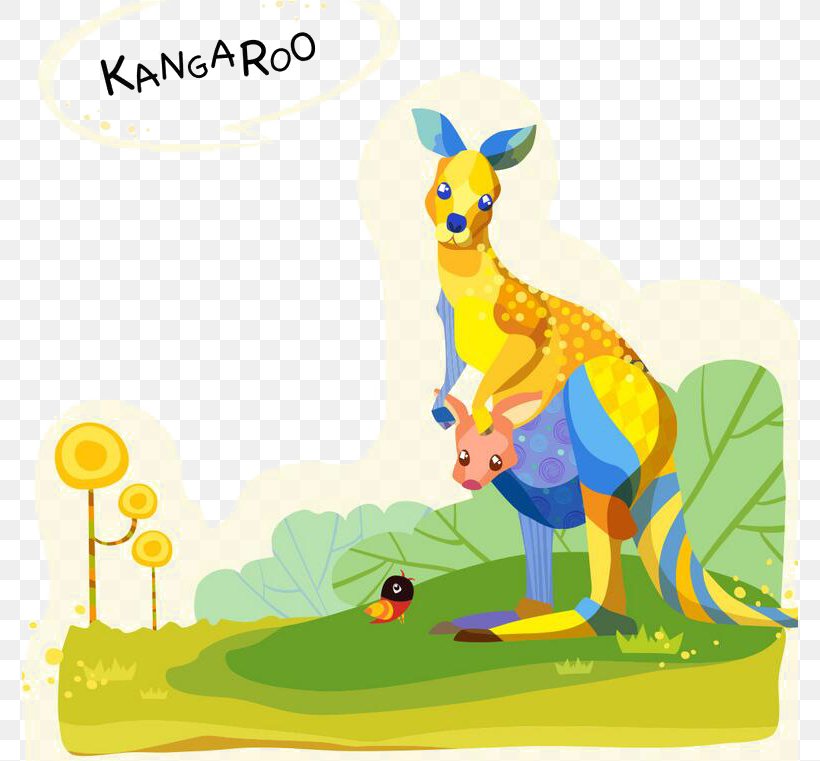 Kangaroo Red-necked Wallaby Clip Art, PNG, 776x761px, Kangaroo, Art, Cartoon, Fauna, Giraffe Download Free