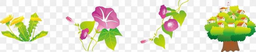 Flower, PNG, 2294x469px, Flower, Childrens Song, Grass, Ipomoea Nil, Petal Download Free