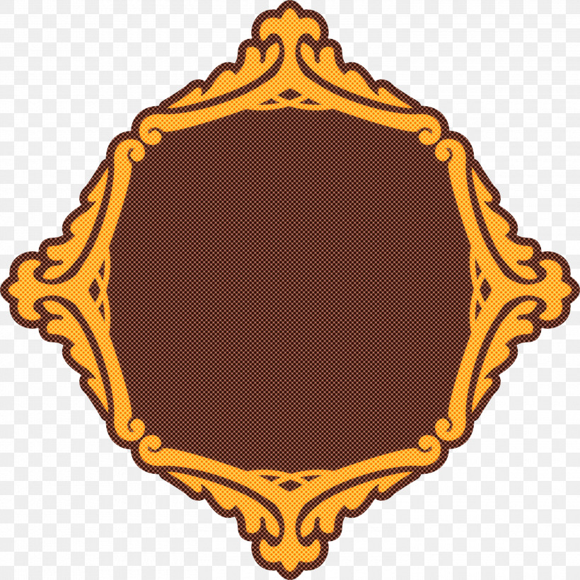 Yellow Brown Pattern Emblem Visual Arts, PNG, 3000x3000px, Vintage Frame, Brown, Emblem, Label, Logo Download Free