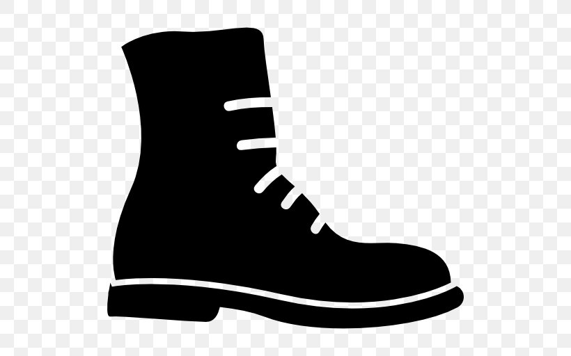 Combat Boot Clothing Clip Art, PNG, 512x512px, Boot, Black, Black And White, Clothing, Combat Boot Download Free
