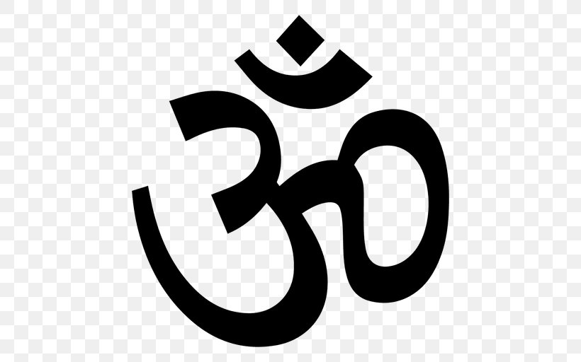 Om Symbol Hinduism Clip Art, PNG, 512x512px, Symbol, Area, Black And White, Brand, Hinduism Download Free
