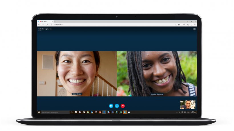 Skype Microsoft Edge Videotelephony Web Browser Windows 10, PNG, 2017x1130px, Skype, Communication, Communication Device, Computer Monitor, Display Advertising Download Free
