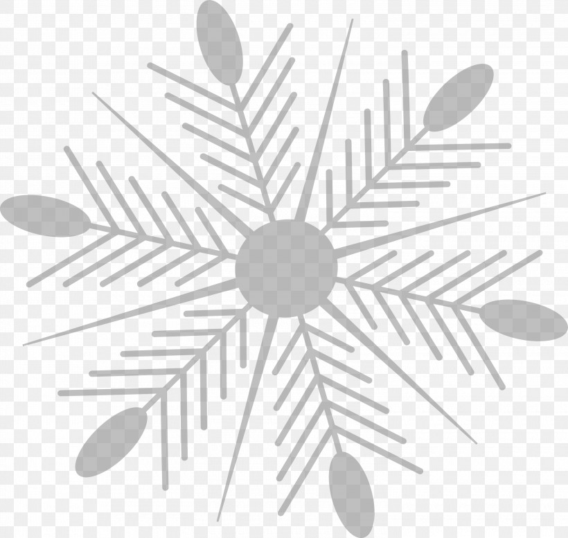 Snowflake Winter, PNG, 3000x2844px, Snowflake, Blackandwhite, Branch, Circle, Leaf Download Free