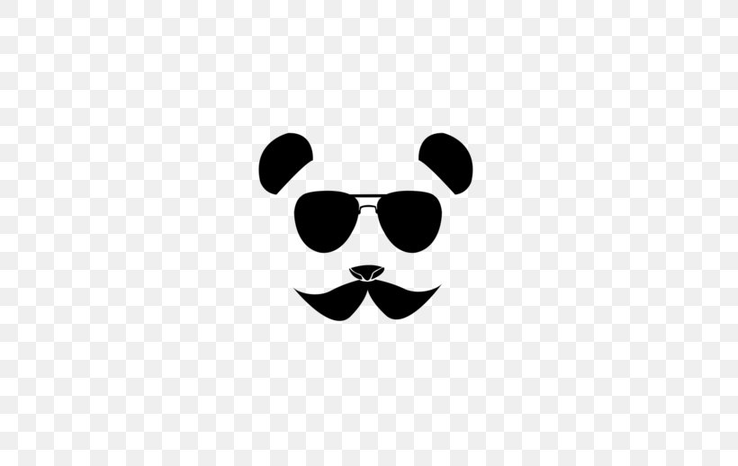 Giant Panda Moustache Cuteness Glasses, PNG, 674x518px, Giant Panda, Aviator Sunglasses, Black, Black And White, Computer Download Free