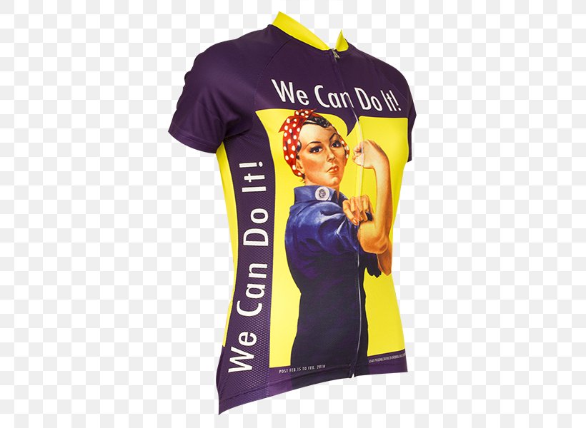 Cycling Jersey T-shirt We Can Do It! Rosie The Riveter, PNG, 600x600px, Jersey, Active Shirt, Brand, Clothing, Cycling Download Free