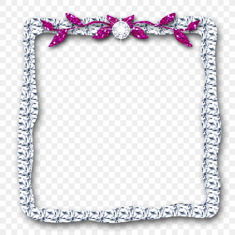 Borders And Frames Picture Frames Diamond Clip Art, PNG, 1200x1200px, Borders And Frames, Body Jewelry, Chain, Diamond, Digital Photo Frame Download Free