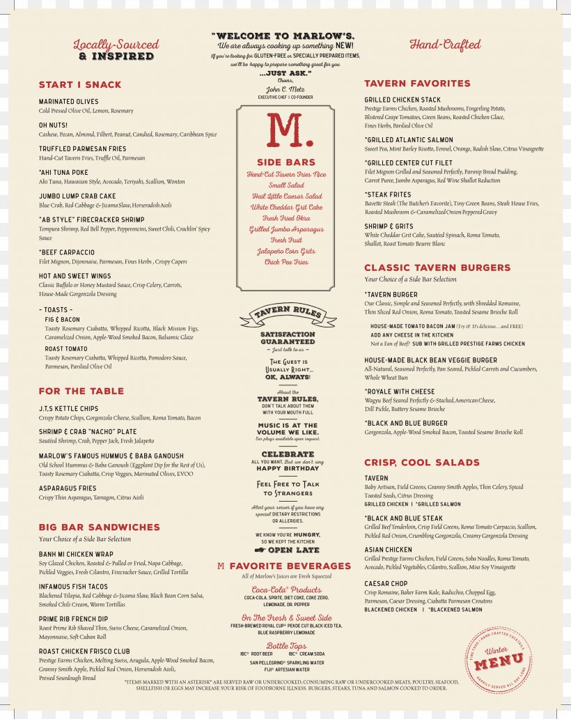 Menu Take-out Marlow's Tavern Restaurant Food, PNG, 3474x4375px, Menu, Brunch, Dinner, Dish, Food Download Free