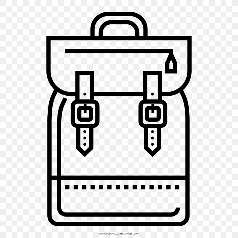 Drawing Backpack Coloring Book Travel, PNG, 1000x1000px, Drawing, Area, Backpack, Black, Black And White Download Free