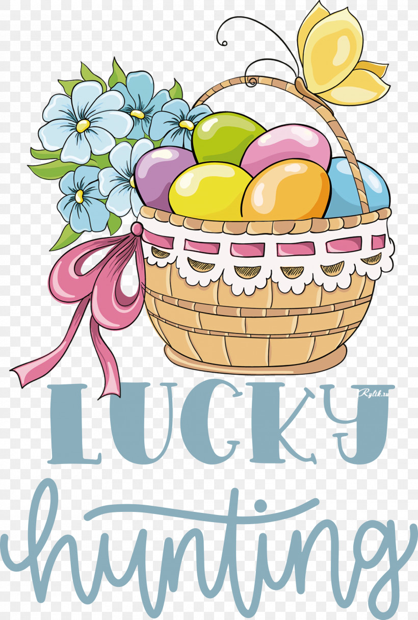 Lucky Hunting Happy Easter Easter Day, PNG, 2023x3000px, Happy Easter, Basket, Cartoon, Drawing, Easter Basket Download Free