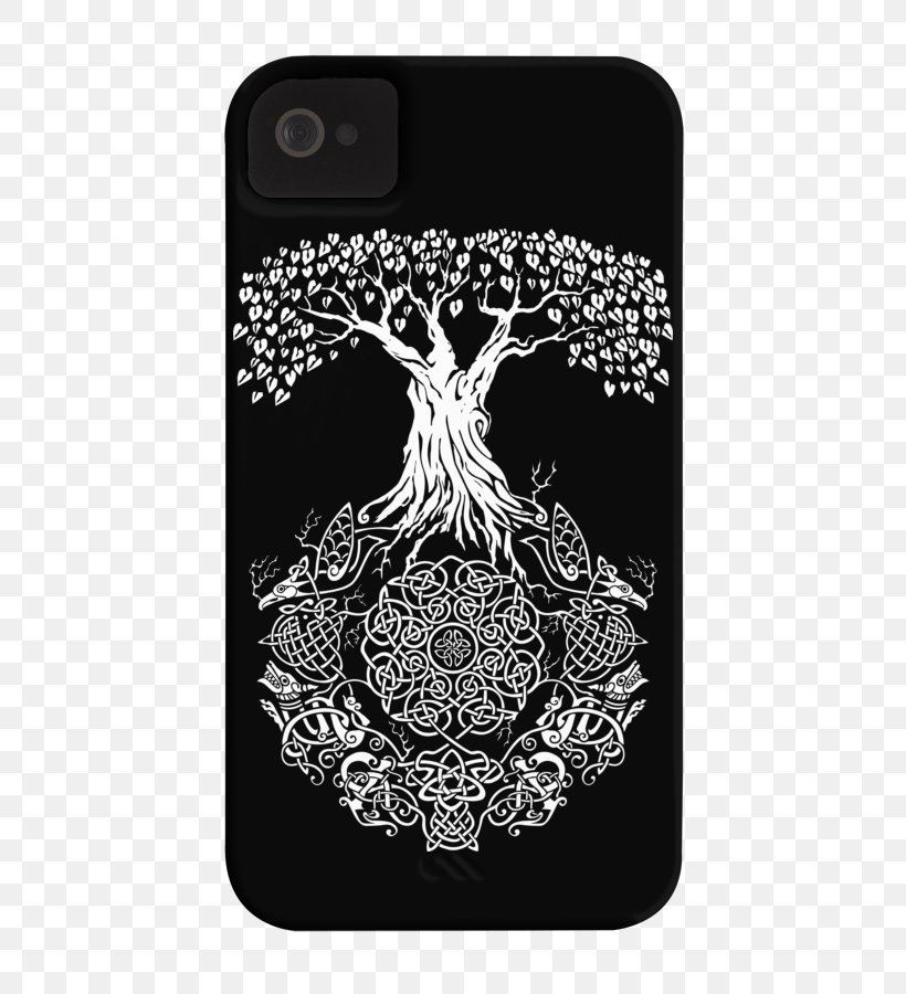 Odin Yggdrasil Tree Of Life T-shirt World Tree, PNG, 600x900px, Odin, Black, Black And White, Celtic Art, Celtic Sacred Trees Download Free