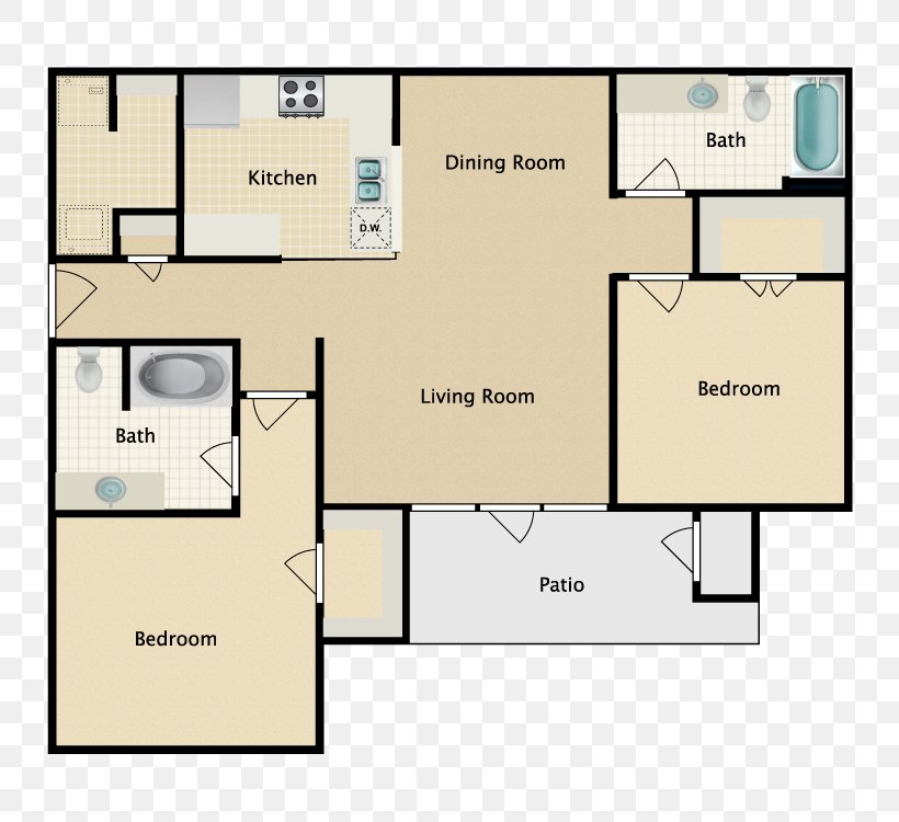 Floor Plan Town Parc At Tyler Apartment Design Texas College, PNG, 750x750px, Floor Plan, Apartment, Area, Bathroom, Bed Download Free