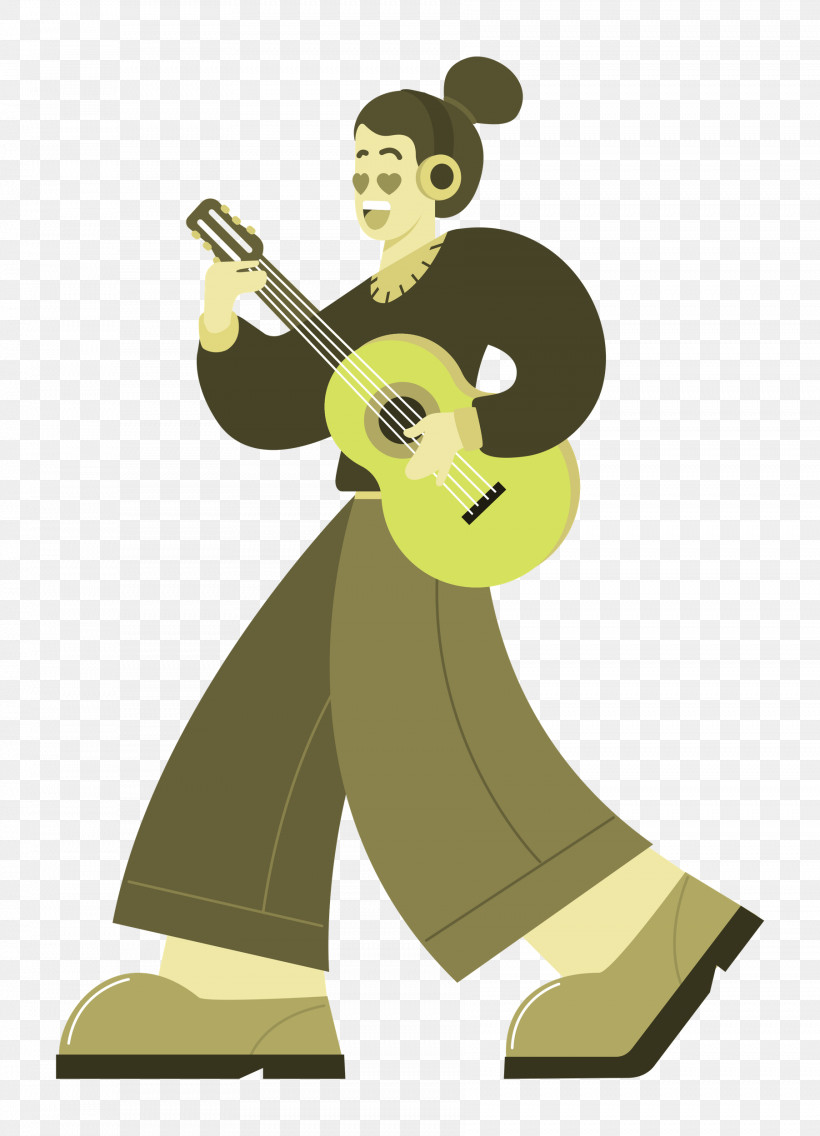 Playing The Guitar Music Guitar, PNG, 1804x2500px, Playing The Guitar, Brass Instrument, Cartoon, Character, Guitar Download Free