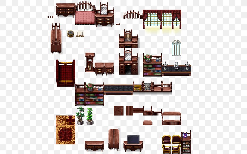 RPG Maker VX Tile-based Video Game Pixel Art Furniture, PNG, 512x512px, 2d Computer Graphics, Rpg Maker, Art, Electronic Component, Furniture Download Free
