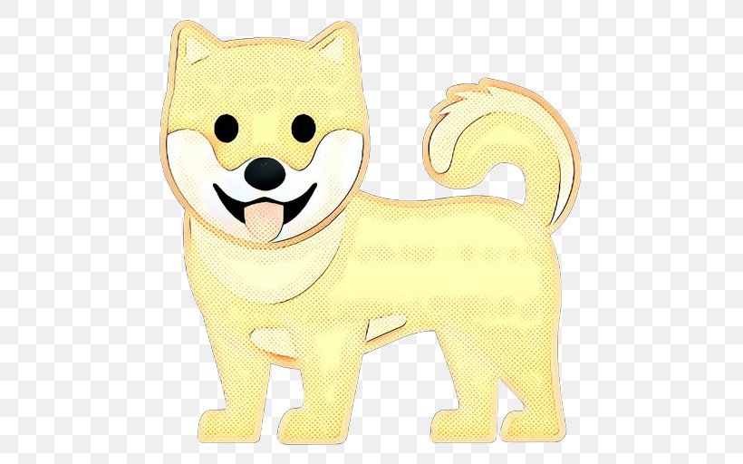 Dog Shiba Inu Animal Figure Yellow Cartoon, PNG, 512x512px, Pop Art, Akita, Animal Figure, Cartoon, Dog Download Free