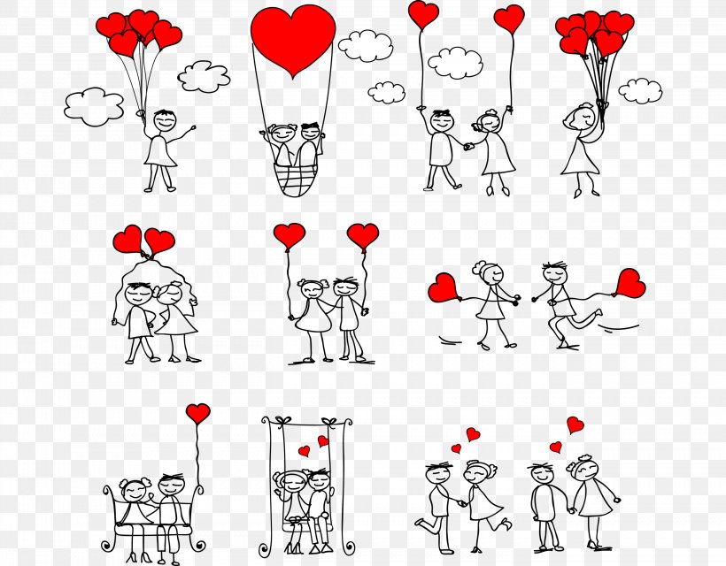 Love Stick Figure Couple Illustration, PNG, 2706x2114px, Watercolor, Cartoon, Flower, Frame, Heart Download Free