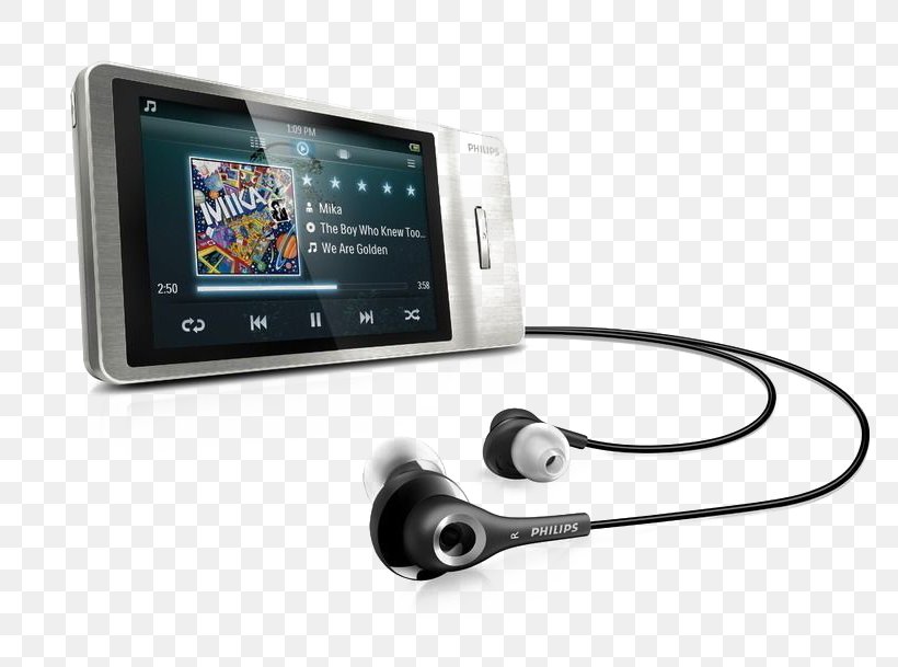 Audio Equipment MP4 Player MPEG-4 Part 14 Philips GoGear Media Player, PNG, 800x609px, Watercolor, Cartoon, Flower, Frame, Heart Download Free