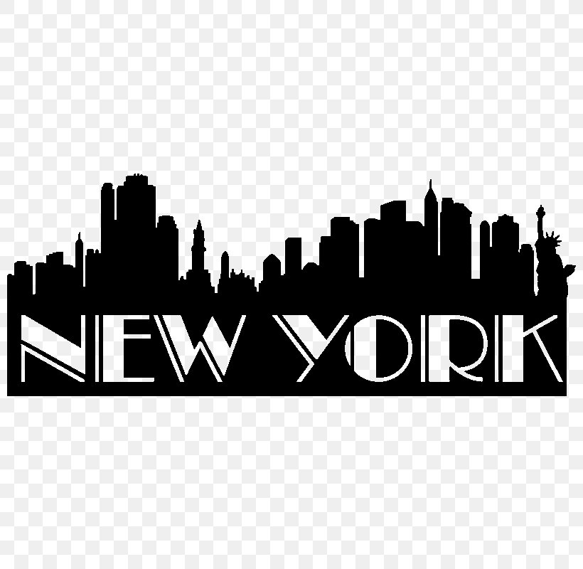 New York City Wall Decal Sticker New City, PNG, 800x800px, New York City, Adhesive, Black And White, Brand, Building Download Free