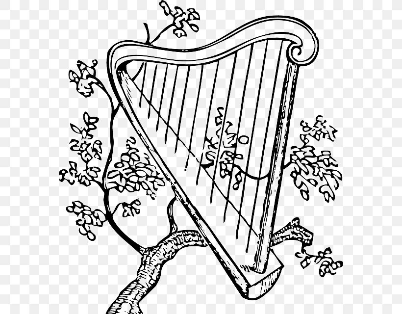 Celtic Harp Musical Instruments, PNG, 580x640px, Watercolor, Cartoon, Flower, Frame, Heart Download Free