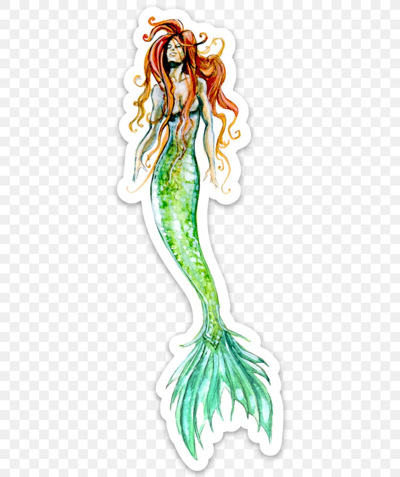 Clip Art Sticker Finfolk Watercolor Painting Mermaid, PNG, 367x977px, Sticker, Art, Artist, Artwork, Die Cutting Download Free