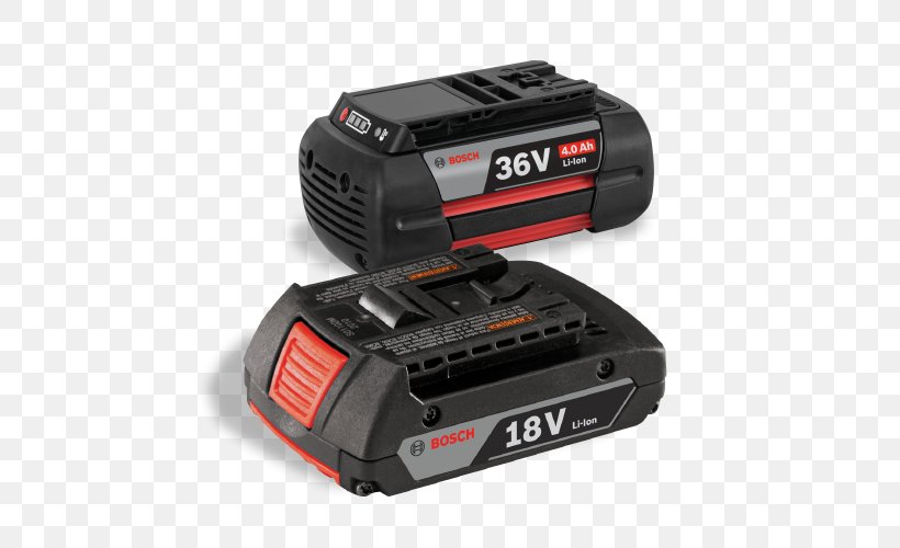 Battery Charger Cordless Power Tool Robert Bosch GmbH Lithium-ion Battery, PNG, 500x500px, Battery Charger, Ampere Hour, Augers, Automotive Exterior, Automotive Tire Download Free