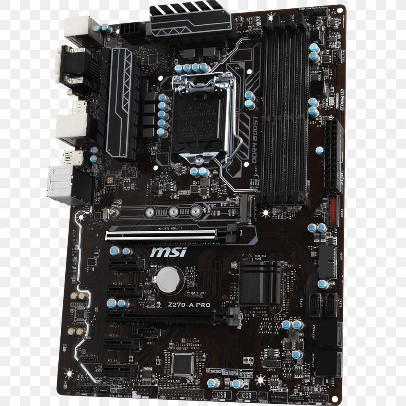 Intel LGA 1151 MSI Z270-A PRO Motherboard DDR4 SDRAM, PNG, 1000x1000px, Intel, Atx, Chipset, Computer Accessory, Computer Case Download Free