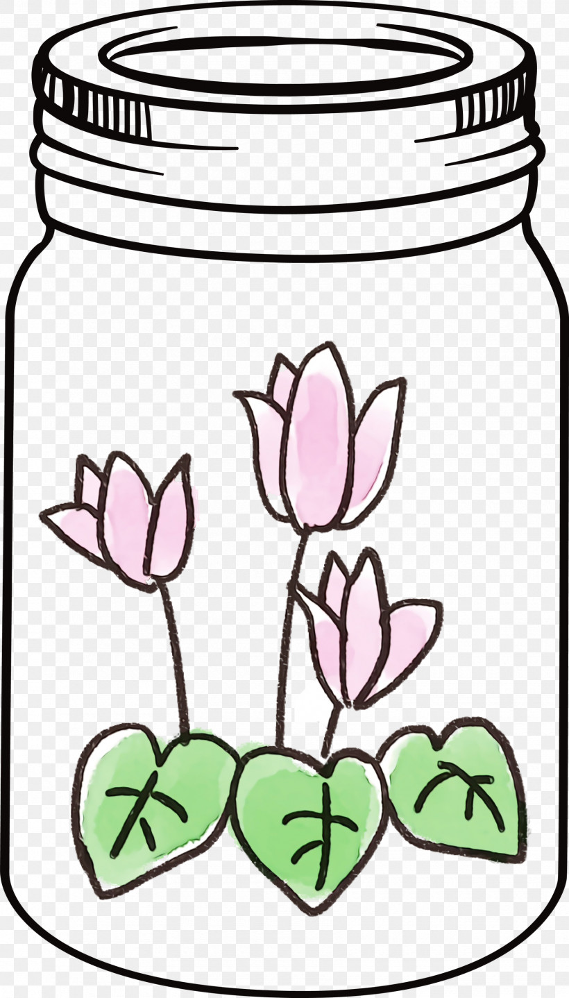 Flower Line Art Cut Flowers Tulip, PNG, 1710x2999px, Mason Jar, Cut Flowers, Flower, Line Art, Paint Download Free