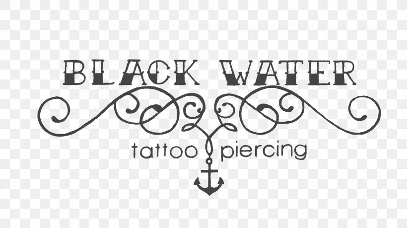 Logo Body Piercing Tattoo Text, PNG, 1924x1078px, Logo, Area, Black, Black And White, Black Water Download Free