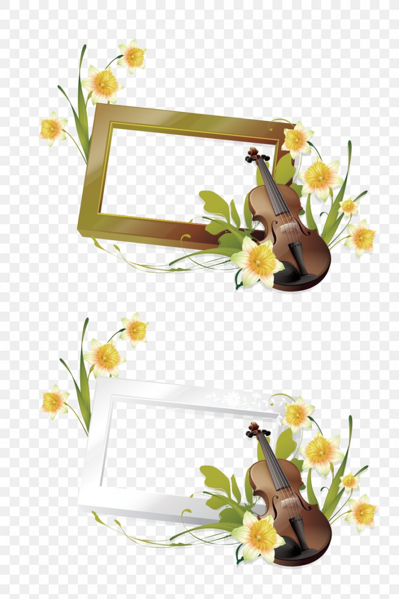 Picture Frame Violin Euclidean Vector Flower, PNG, 912x1369px, Picture Frame, Branch, Cello, Flora, Floral Design Download Free