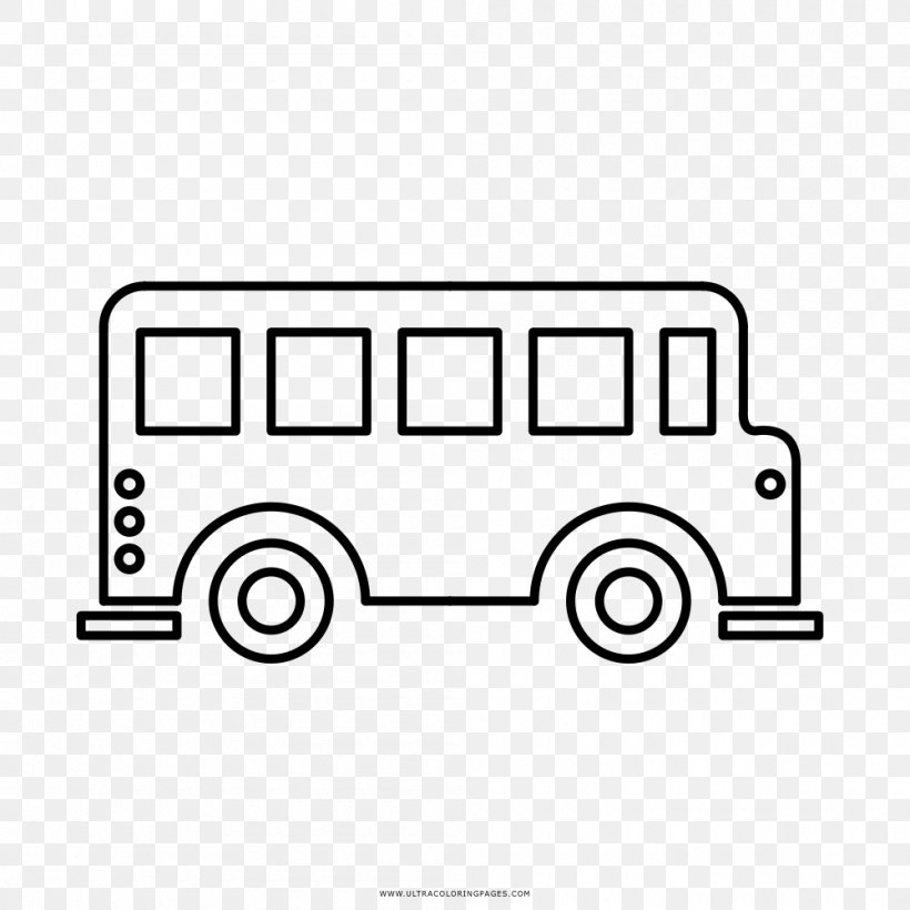 Bus Coloring Book Drawing Line Art, PNG, 1000x1000px, Bus, Area, Ausmalbild, Black, Black And White Download Free