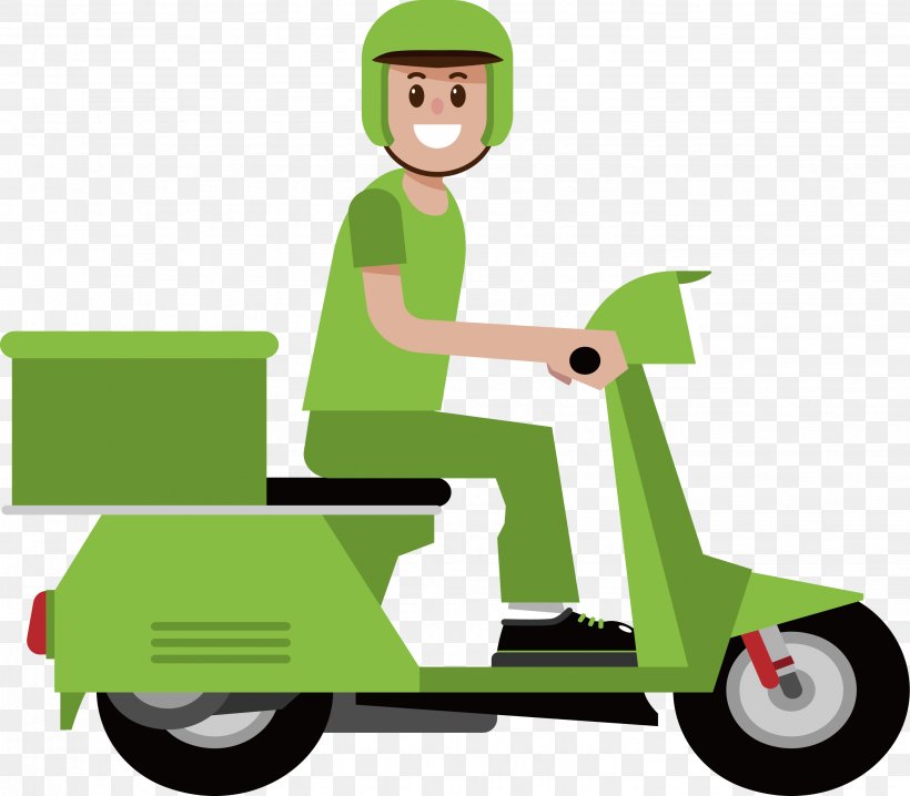 Motorcycle Courier Euclidean Vector, PNG, 2884x2528px, Courier, Automotive Design, Delivery, Drawing, Green Download Free