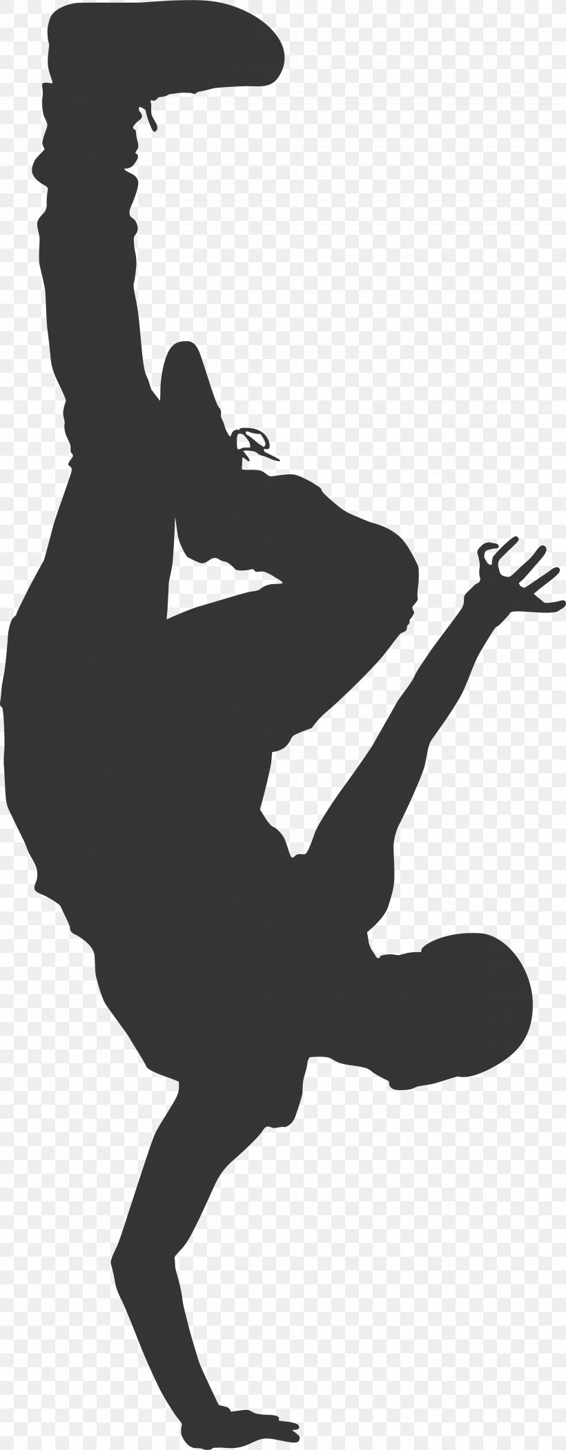 Silhouette Breakdancing B-boy, PNG, 4732x12120px, Silhouette, Art, Bboy, Black And White, Breakdancing Download Free