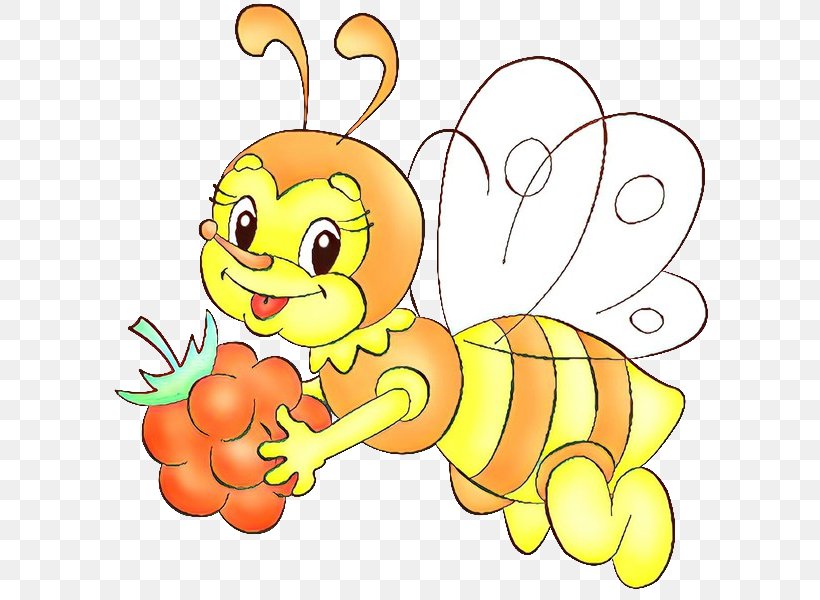 Cartoon Yellow Clip Art Honeybee Insect, PNG, 600x600px, Cartoon, Animal Figure, Honeybee, Insect, Membranewinged Insect Download Free