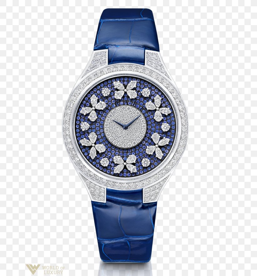 Clock Watch Strap Graff Diamonds, PNG, 664x880px, Clock, Automatic Watch, Bling Bling, Blue, Cobalt Blue Download Free