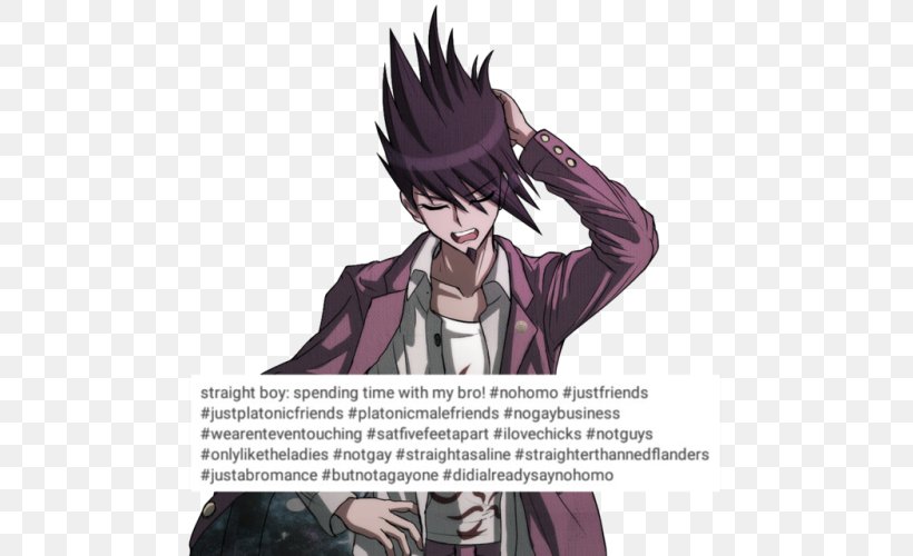 Danganronpa V3: Killing Harmony Sprite Kaitō Kaito Kuroba, PNG, 500x500px, Watercolor, Cartoon, Flower, Frame, Heart Download Free